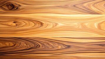 Close-up view of polished wooden surface showcasing intricate grain patterns and textures photo