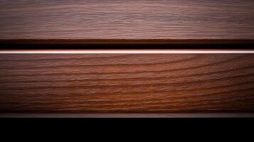 Close-up view of polished wooden surface showcasing rich texture and grain patterns photo