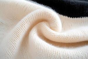 Soft beige wool gradually transitions into deep black, creating a luxe gradient effect that highlights modern fashion. The fabric's texture is inviting and visually appealing photo