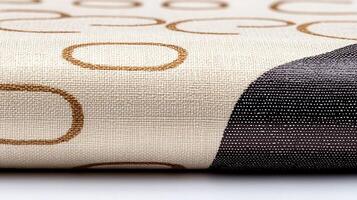 Close-up view of textured fabric showcasing circular patterns and contrasting colors for design use photo