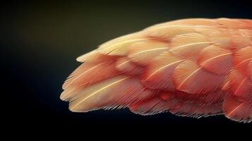 Close-up view of vibrant feather textures showcasing intricate patterns and colors photo