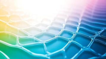 Colorful abstract background featuring a grid-like pattern of translucent bubbles and light photo