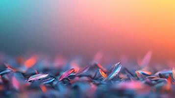 Colorful abstract background with shimmering leaf-like shapes, creating a vibrant atmosphere photo