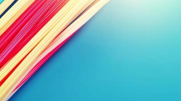Colorful abstract lines on a blue background creating a vibrant and dynamic visual effect photo