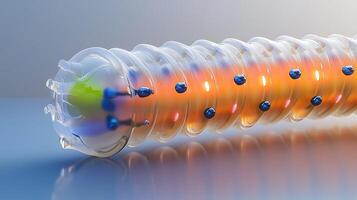 Colorful abstract representation of a futuristic molecular structure with glowing elements photo