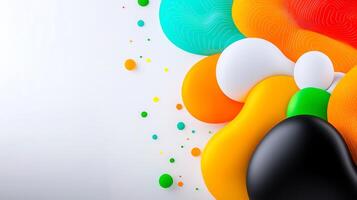 Colorful abstract shapes and patterns blending seamlessly on a white background, showcasing vibrant design photo