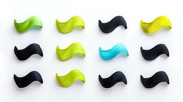 Colorful abstract shapes arranged in a grid pattern, showcasing design versatility and creativity photo