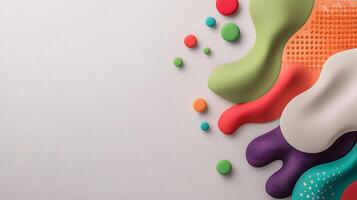 Colorful abstract shapes and patterns blending on a textured background, ideal for creative designs photo