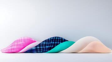Colorful abstract shapes arranged in a wave pattern on a clean background, ideal for design use photo