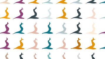 Colorful abstract silhouettes arranged in a seamless pattern on a white background photo