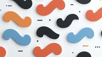 Colorful abstract shapes arranged on a white surface, creating a playful and modern design photo