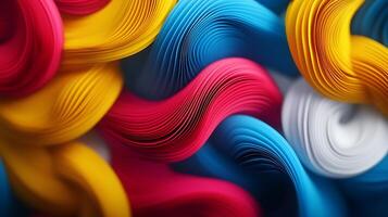 Colorful abstract wave patterns intertwining, creating a vibrant visual texture for design use photo