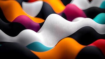 Colorful abstract waves of fabric creating a dynamic texture, evoking motion and creativity photo