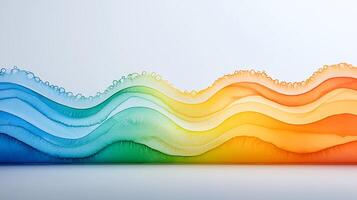 Colorful abstract waves representing fluid motion and energy with a smooth gradient background photo