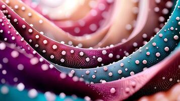 Colorful abstract waves with textured spheres creating a dynamic visual flow in a vibrant background photo