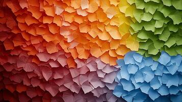 Colorful arrangement of paper umbrellas in a vibrant pattern, creating a cheerful backdrop photo