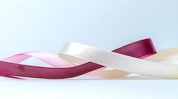 Colorful assortment of decorative ribbons elegantly intertwined on a soft background photo