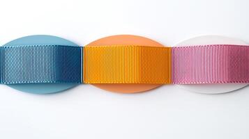 Colorful elastic bands arranged on a white background, showcasing texture and design elements photo