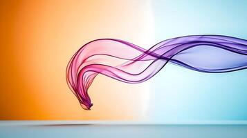 Colorful flowing abstract smoke against a gradient background, creating a serene atmosphere photo