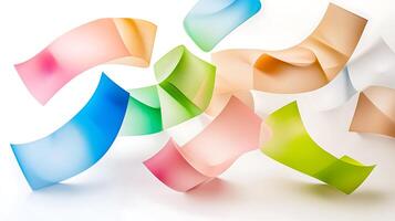 Colorful flowing ribbons in a dynamic arrangement, creating a vibrant abstract background photo