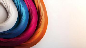 Colorful flowing fabric waves in soft light, creating a dynamic and artistic background photo