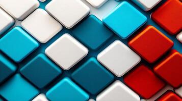 Colorful geometric arrangement of square tiles in vibrant shades creating a modern abstract background photo