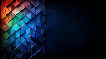 Colorful geometric patterns with a gradient background creating a vibrant abstract design photo