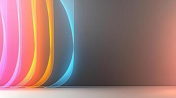 Colorful glowing lines create an abstract background with a smooth gradient effect photo