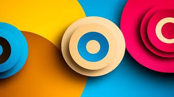 Colorful layered circles on a vibrant background showcasing design elements for creative projects photo