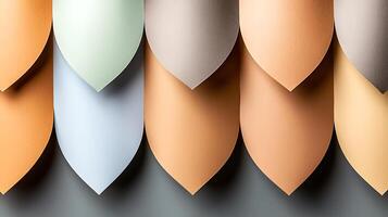 Colorful layered paper shapes creating a decorative background with soft shadows and gradients photo