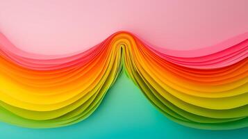 Colorful layered paper waves creating a vibrant abstract background with soft gradients photo