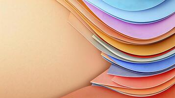 Colorful layers of textured paper creating a vibrant backdrop for creative projects photo
