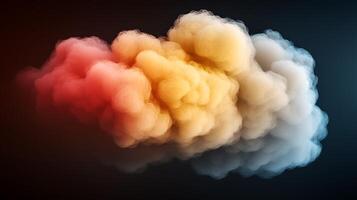 Colorful smoke cloud swirling in a dark background, creating a dynamic and vibrant atmosphere photo