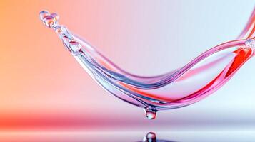 Colorful water splash creating dynamic shapes against a gradient background photo