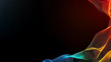 Colorful wave patterns on a dark background, creating a dynamic visual effect for design use photo
