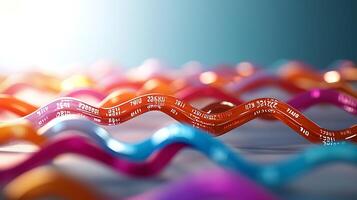 Colorful wavy lines representing data flow, with a soft background light creating depth photo