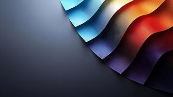 Colorful waves of textured paper create a vibrant abstract background for creative designs photo