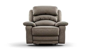 Comfortable recliner chair in a minimalist setting, showcasing soft fabric and ergonomic design photo