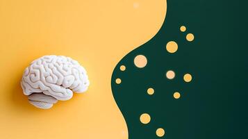 Conceptual representation of human brain on vibrant background with abstract circles photo