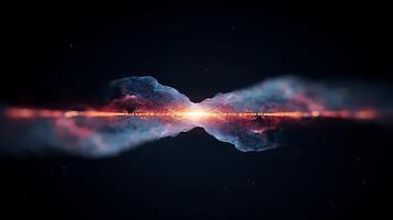 Stunning cosmic nebula with vibrant colors and swirling gases in a vast universe photo