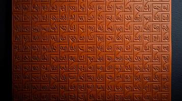 Textured wall panel with intricate patterns, showcasing craftsmanship and design in a modern setting photo