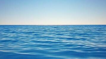 Tranquil blue ocean waves under a clear sky, creating a serene atmosphere for relaxation photo