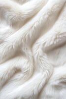 Luxurious and soft, the white faux fur background features subtle wavy textures that reflect light softly. It creates an airy and ethereal ambiance ideal for fashion or product displays photo