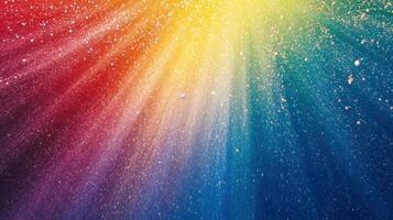 Bright light rays in various colors radiate outward, creating a stunning abstract background. The scene is filled with sparkling elements and a gradient of hues, offering a vibrant atmosphere photo