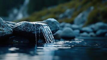 A rock with water dripping from it photo