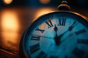 A clock with roman numerals photo