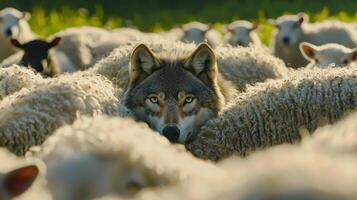 Wolf in the flock photo