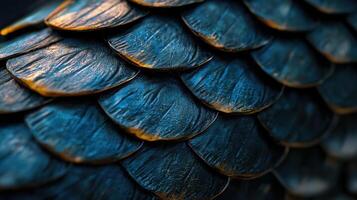 A close up of a blue dragon's scales photo
