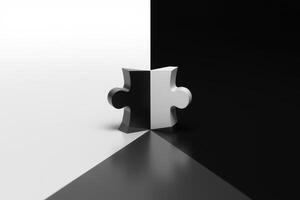 a black and white image of a puzzle piece photo