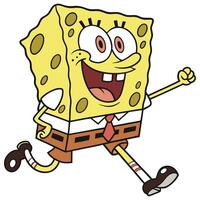 Spongebob running clipart vector